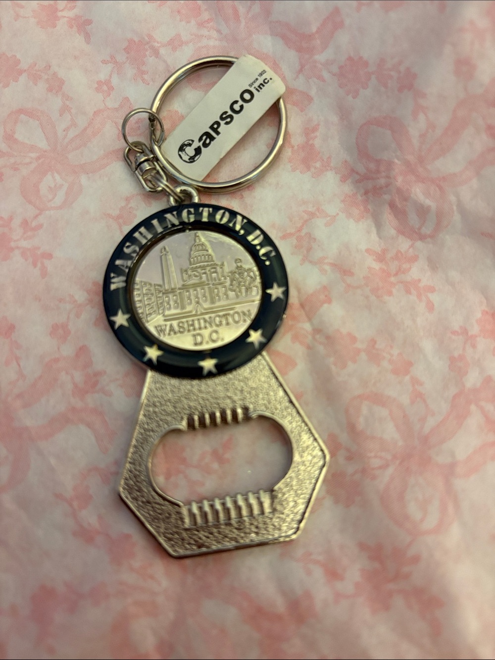 Capsco Washington D.C. Metal Keychain Bottle Opener - Blue/Silver
